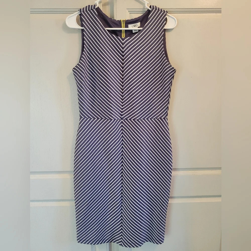 Cato Blue White Striped Sleeveless Pencil Dress